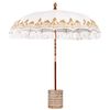 vidaXL Parasol Balin&ecirc;s com Base Creme 215 x 215 x 260 cm