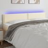 vidaXL Cabeceira de cama c/ LED 160x5x78/88 cm couro artificial creme