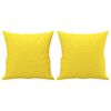 vidaXL Sofá 2 lug. + almofadas decorativas 120 cm tecido amarelo-claro