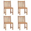 vidaXL Cadeiras de jardim c/ almofadões 4 pcs madeira de teca maciça