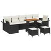 vidaXL Conjunto de Sof&aacute; de Jardim 10 unid. Preto vime PE