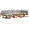 vidaXL Conjunto de Sof&aacute;s para Exterior 7 pcs Cinza Natural e Claro