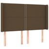 vidaXL Cama box spring c/ colch&atilde;o/LED 140x190cm tecido castanho-escuro