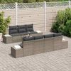 vidaXL Conjunto de Sof&aacute; de Jardim com almofada 8 pcs Cinzeto vime PE