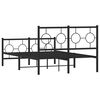 vidaXL Estrutura de cama com cabeceira e p&eacute;s 120x200 cm metal preto