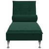 vidaXL Chaise lounge de massagem com rolo tecido verde-escuro
