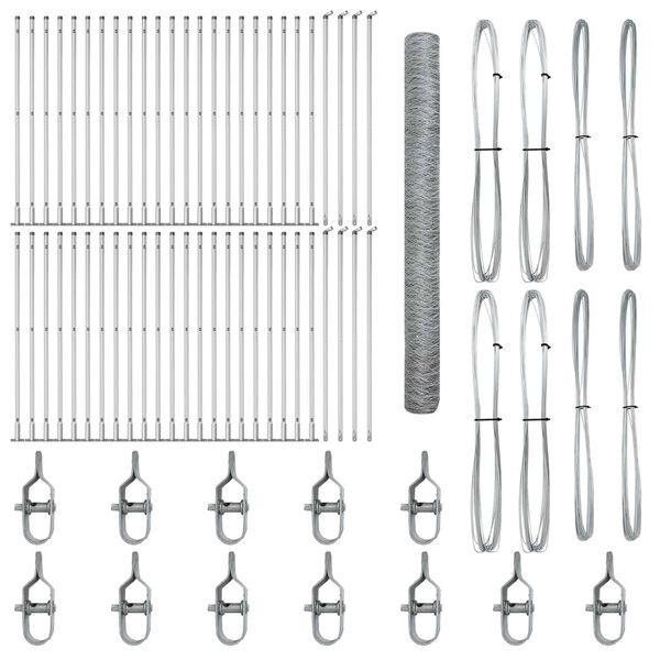 vidaXL Poste de Cerca Prateado 100 x 1,4 m (malha de 36 mm) A&ccedil;o