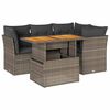 vidaXL 5 pcs conjunto sof&aacute;s de jardim c/ almofad&otilde;es vime PE cinzento