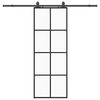 vidaXL Porta deslizante c/ conj. ferragens 76x205cm vidro ESG preto
