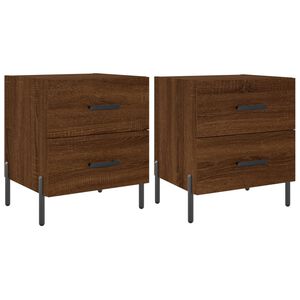 vidaXL Mesa de cabeceira 2 pcs derivados de madeira carvalho castanho