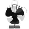 vidaXL Ventilador de fog&atilde;o alimentado a calor 3 l&acirc;minas preto