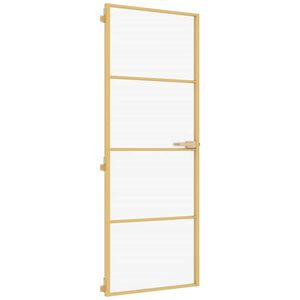 vidaXL Porta interior 76x201,5 cm vidro temperado e alum&iacute;nio dourado
