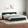 vidaXL Cama box spring c/ colch&atilde;o e LED 180x220 cm veludo verde-escuro
