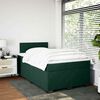 vidaXL Cama boxspring com colch&atilde;o 120x190 cm veludo verde-escuro