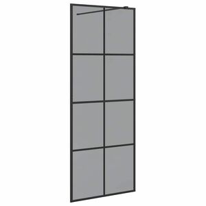 vidaXL Parede de Chuveiro Walk-in Preto 80 x 195 cm vidro temperado