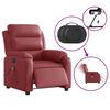 vidaXL Poltrona massagens reclin. el&eacute;trica couro artif. vermelho-tinto