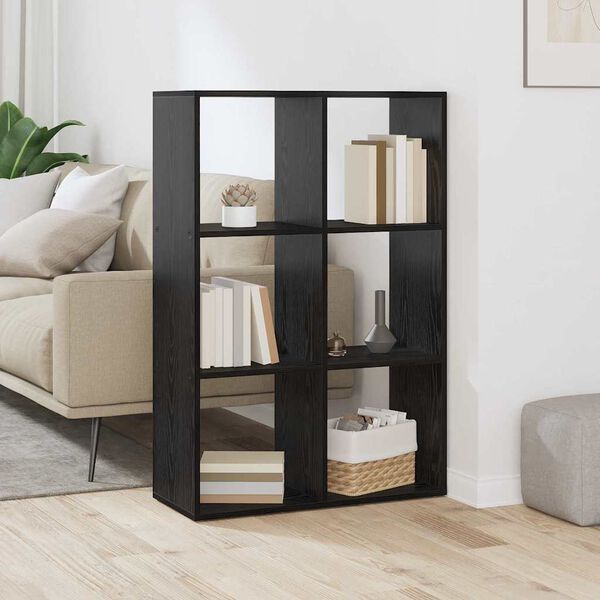 vidaXL Gabinete de Livros Carvalho Preto 69,5 x 29 x 103,5 cm