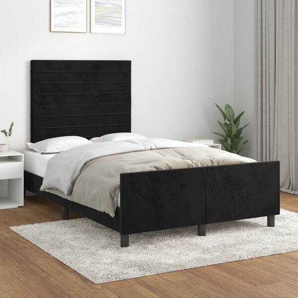 vidaXL Estrutura de cama sem colch&atilde;o 120x190 cm Veludo preto
