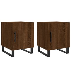 vidaXL Mesa cabeceira 2pcs 40x40x50cm deriv. madeira carvalho castanho