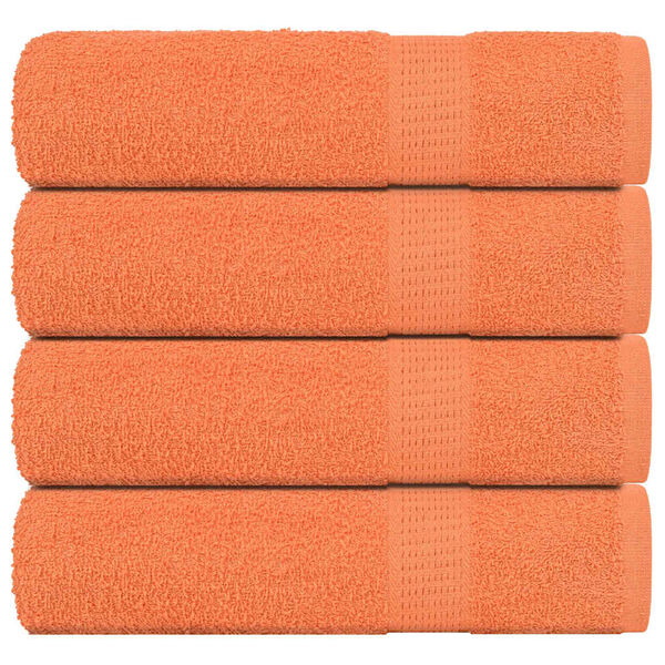 vidaXL Toalhas de m&atilde;os 4 pcs 50x100 cm 360 gsm 100% algod&atilde;o laranja