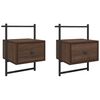 vidaXL Mesas cabeceira 2 pcs 35x30x51 deriv. madeira carvalho castanho