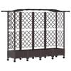 vidaXL Cama Elevada com Treli&ccedil;a e Telhado Castanho 203,5 x 40 x 129 cm