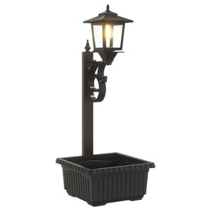 vidaXL Lumin&aacute;ria de Posto com Jardineira Preto 29 x 28 x 74 cm