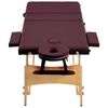 vidaXL Mesa de massagens dobrável 3 zonas madeira roxo tinto
