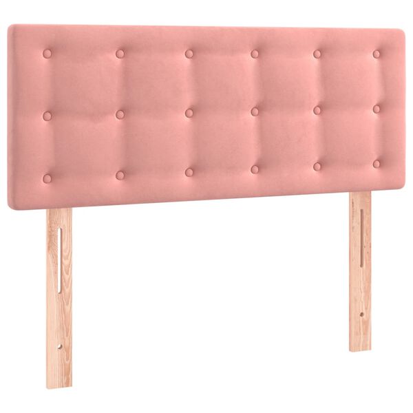 vidaXL Cabeceira de cama c/ luzes LED veludo 80x5x78/88 cm rosa