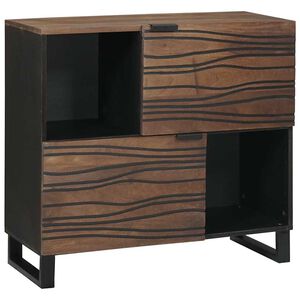 vidaXL Buffet Castanho 80 x 33 x 75 cm Madeira de mangueira maci&ccedil;a