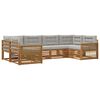 vidaXL Conjunto de Sof&aacute;s para Exterior 6 pcs Natural e Cinzento-Claro