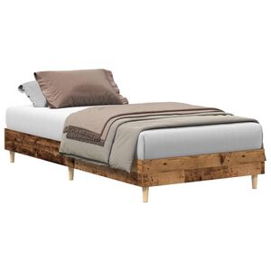 vidaXL Estrutura de cama sem colch&atilde;o 90x190 cm madeira velha