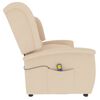 vidaXL Poltrona de massagens reclin&aacute;vel 2 assentos tecido creme