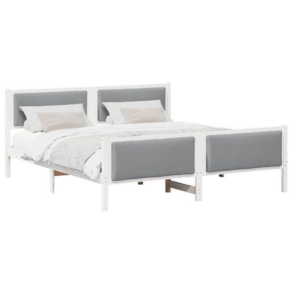 vidaXL Estrutura da Cama Cinzento-claro 180 x 200 cm tecido