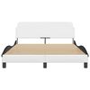 vidaXL Estrutura de cama Dover couro artif. 140x190cm branco/preto