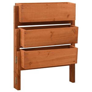 vidaXL Floreira dobr&aacute;vel para jardim 60x14x75 cm abeto maci&ccedil;o laranja