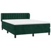 vidaXL Cama com molas/colch&atilde;o 140x200 cm veludo verde-escuro