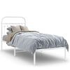 vidaXL Estrutura de cama com cabeceira 80x200 cm metal branco