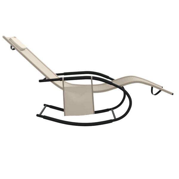 vidaXL Espregui&ccedil;adeira baloi&ccedil;o a&ccedil;o e textilene cor creme