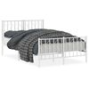 vidaXL Estrutura de cama com cabeceira e p&eacute;s 120x190 cm metal branco