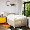 vidaXL Cama boxspring com colch&atilde;o 120x190 cm tecido cor creme