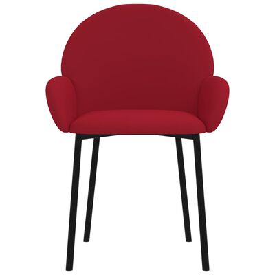 vidaXL Cadeiras de jantar 2 pcs veludo vermelho tinto