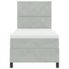 vidaXL Cama Box com colch&atilde;o Cinzento-claro 90 x 200 cm tecido