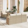 vidaXL Conjunto de Sof&aacute; de Jardim 6 pcs Bege Rattan de Polipropileno