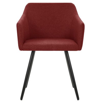 vidaXL Cadeiras de jantar 6 pcs tecido vermelho-tinto