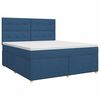 vidaXL Cama box spring com colch&atilde;o Azul 160 x 200 cm Tecido
