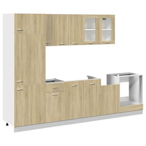 vidaXL Conjunto m&oacute;veis de cozinha &ldquo;Lyon&rdquo; 8 pcs carvalho sonoma