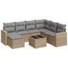 vidaXL 8 pcs conjunto de sof&aacute;s p/ jardim com almofad&otilde;es vime PE bege