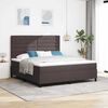 vidaXL Cama Box com colch&atilde;o Marrom Escuro 180 x 200 cm tecido
