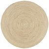 vidaXL Tapete artesanal em juta com design em espiral branco 150 cm